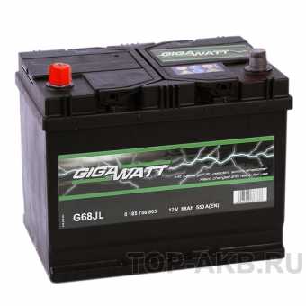 Аккумулятор автомобильный Gigawatt 68L 550A (261x175x220) G68JL