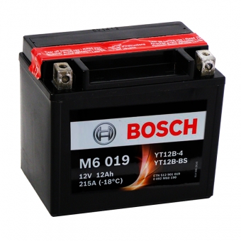 Мотоциклетный аккумулятор Bosch Moto AGM 12 Ач 215А (151x70x131) M60190 прямая пол.