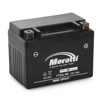 Moratti Moto YTX4L-BS - 4 Ач 40А (114x71x86) обр. пол. AGM