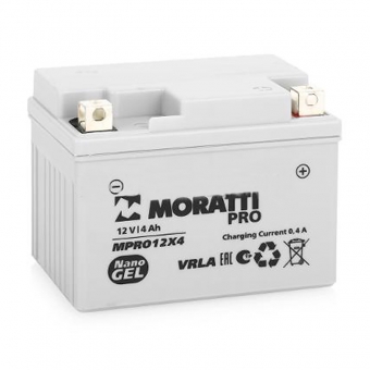 Moratti Moto YTX4L-BS - 4 Ач 60А (114x71x86) обр. пол. nano GEL