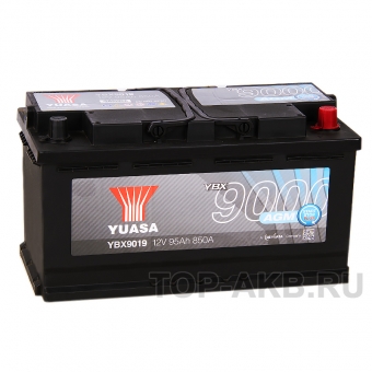 Аккумулятор автомобильный YUASA YBX9019 95 Ач 850А обр. пол. (353x175x190) AGM