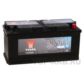 Аккумулятор автомобильный YUASA YBX9020 105 Ач 950А обр. пол. (393x175x190) AGM