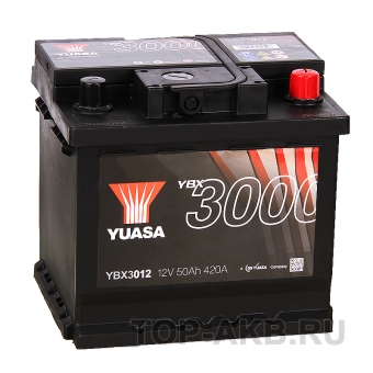 Аккумулятор автомобильный YUASA YBX3012 50 Ач 420А обр. пол. (207x175x190)