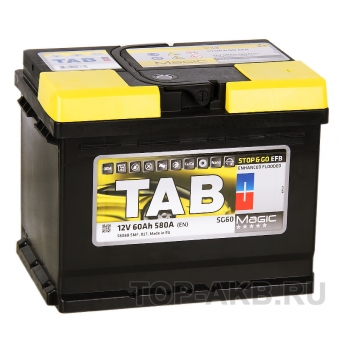 Аккумулятор автомобильный Tab EFB Stop-n-Go 60R (580A 242x175x190) 212060 56088