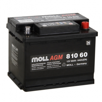 Аккумулятор автомобильный Moll AGM 60R Start-Stop 640A 242x175x190