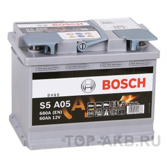 Аккумулятор автомобильный Bosch S5 A05 AGM 60R 680A 242x175x190 Start-Stop