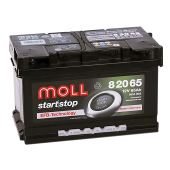 Аккумулятор автомобильный Moll EFB 65R Start-Stop 680A 278x175x175