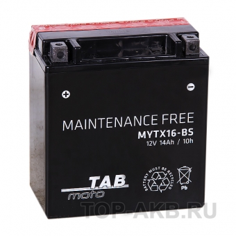 TAB Moto Maintenance free MYTX16-BS 12V 14Ah 230A (150x87x161) прям. пол. AGM сухоз.
