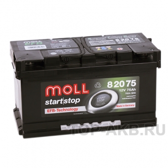 Аккумулятор автомобильный Moll EFB 75R Start-Stop 760A 315x175x175