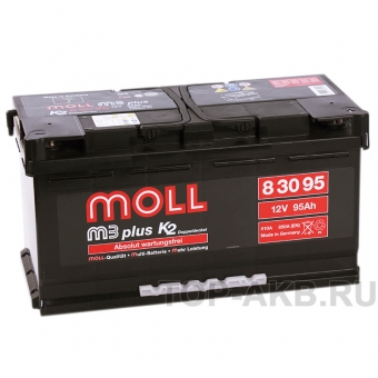 Аккумулятор автомобильный Moll M3plus 95R 850A 353x175x190
