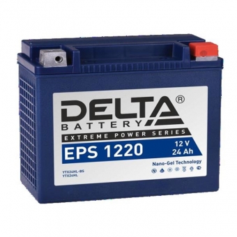 Delta EPS 1220, 12V 20Ah, 350А (205x87x162) YTX24HL-BS, YTX24HL обратная пол.