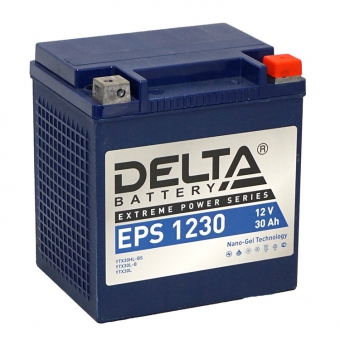 Delta EPS 1230, 12V 30Ah, 400А (166x130x175) YTX30HL-BS, YTX30L-B, YTX30L обратная пол.