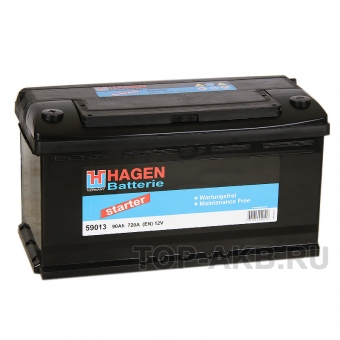 Аккумулятор автомобильный Hagen 59013 90L 720A 353x175x190