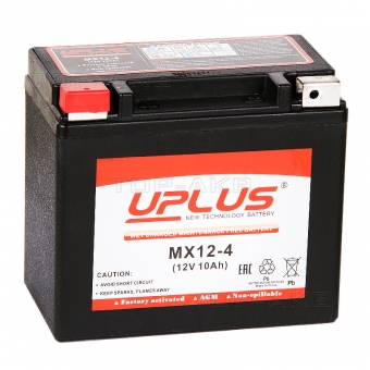 Uplus MX12-4 12V 10Ah 180А прям. пол. (150x87x145) Power Sport