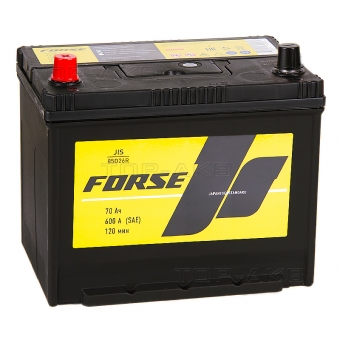 Аккумулятор автомобильный Forse JIS 85D26R 70 Ач 600А прямая пол. (260x173x225)