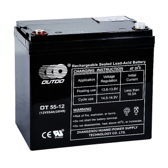 Аккумуляторная батарея OUTDO VRLA 12V 55 Ah (OT55-12) 229x138x222