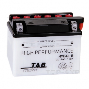 TAB Moto High performance HYB4L-B 12V 4Ah 60A (120х70х92) обр. пол. сухоз.