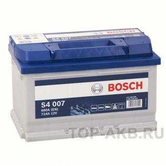 Аккумулятор автомобильный Bosch S4 007 72R 680A 278x175x175