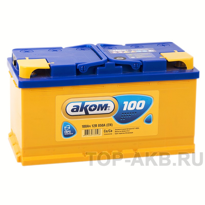 Аком 100Е 12V 100Ач 850A обр. пол. (352x175x190)