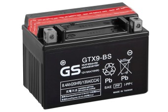 GS GTX9-BS 12V 8Ah 135А (151x88x106) прям. пол. AGM сухозаряж. GS YUASA