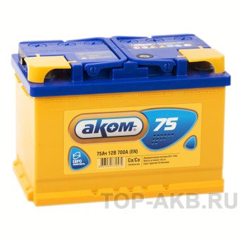 Аком 75Е 12V 75Ач 700A обр. пол. (277x175x190)