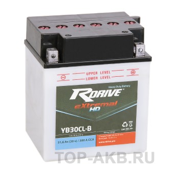 RDrive YB30CL-B 12V 30Ah 300А обр. Heavy Duty (165x130x192)  eXtremal HDсухозаряж.