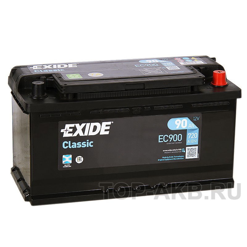 Exide Classic 90R 720A 353x175x190 EC900 Exide Classic 90R 720A 353x175x190 EC900