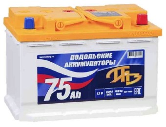 Подольский 75Ач 670А VLR обр/пол 278x175x190