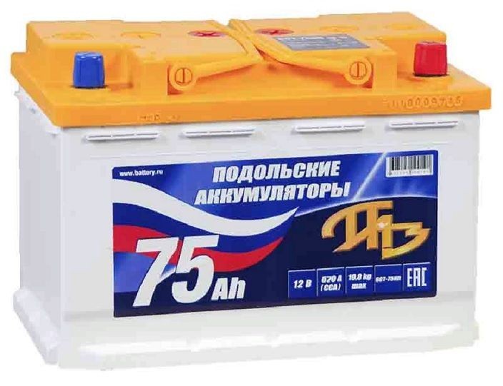 Подольский 75Ач 670А VLR обр/пол 278x175x190 Подольский 75Ач 670А VLR обр/пол 278x175x190