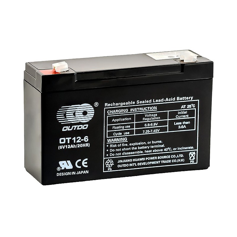 OUTDO VRLA 6V 12 Ah (OT12-6) 151х51х94