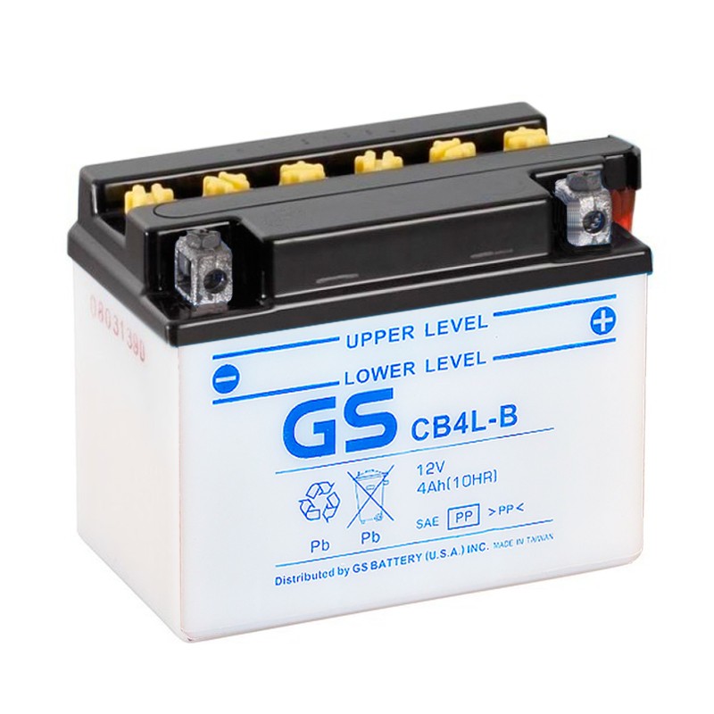 GS CB4L-B 12V 4Ah 45A (121x71x94) обр. пол. Heavy Duty сухозаряж. (GS YUASA)