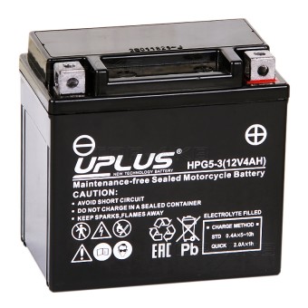 Uplus HPG5-3 12V 4Ah 70А обр. пол. (113x70x105) Nano GEL
