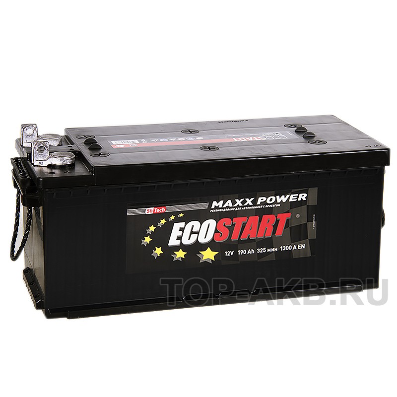 Ecostart 190 рус (1300А 524x239x240) клеммы под болт Ecostart 190 рус (1300А 524x239x240) клеммы под болт