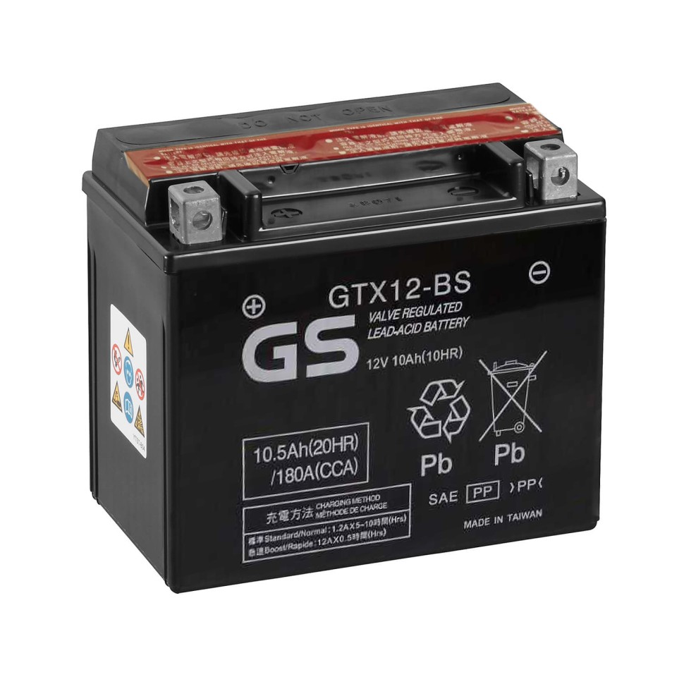 GS GTX12-BS 12V 10Ah 180А (151x88x131) прям. пол. AGM сухозаряж. GS YUASA GS GTX12-BS 12V 10Ah 180А (151x88x131) прям. пол. AGM сухозаряж. GS YUASA