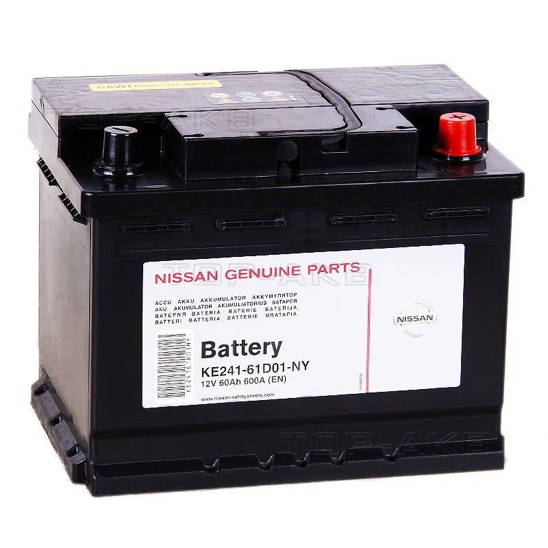 Nissan 60 Ач обратн. пол. 600A (242x175x190) KE241-61D01NY