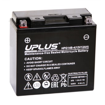 Uplus HPG14B-4 12V 12Ah 210А прям. пол. (150x69x145) Nano GEL