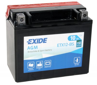 Exide AGM сухозаряж. ETX12-BS 12V 10Ah 150A (150х87х130) прям. пол. Exide AGM сухозаряж. ETX12-BS 12V 10Ah 150A (150х87х130) прям. пол.