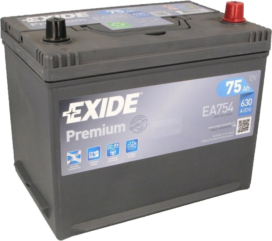 Exide Premium 75R (630А 261x173x225) EA754