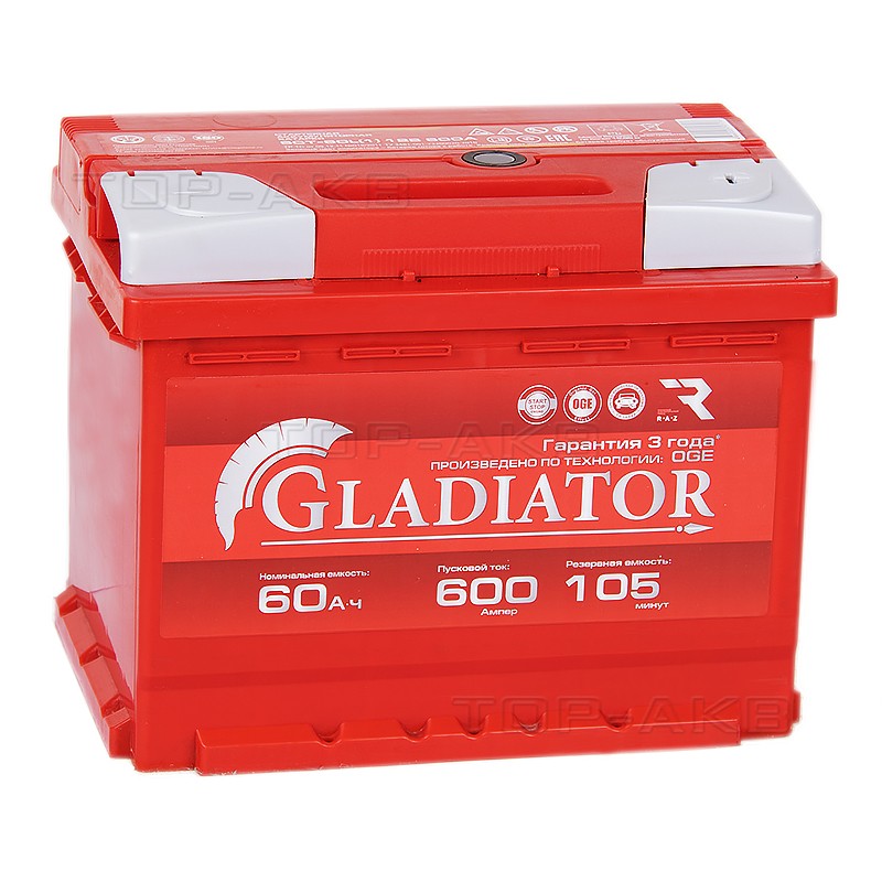 GLADIATOR EFB 60R 600A 242x175x190 GLADIATOR EFB 60R 600A 242x175x190