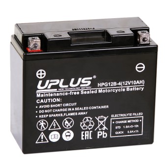 Uplus HPG12B-4 12V 10Ah 175А прям. пол. (150x69x130) Nano GEL