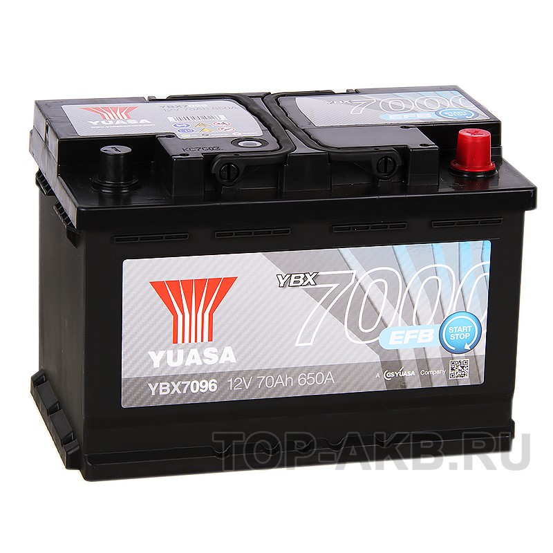 YUASA YBX7096 75 Ач 700А обр. пол. (278x175x190) EFB YUASA YBX7096 75 Ач 700А обр. пол. (278x175x190) EFB