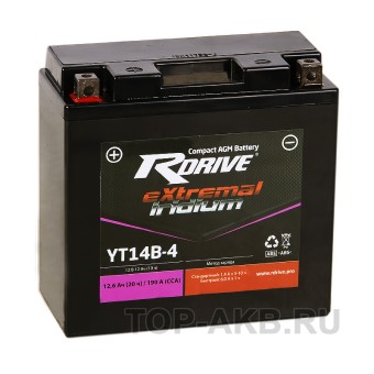 RDrive YT14B-4 12V 12Ah 190А прям. пол. (150x69x145) eXtremal IRIDIUM
