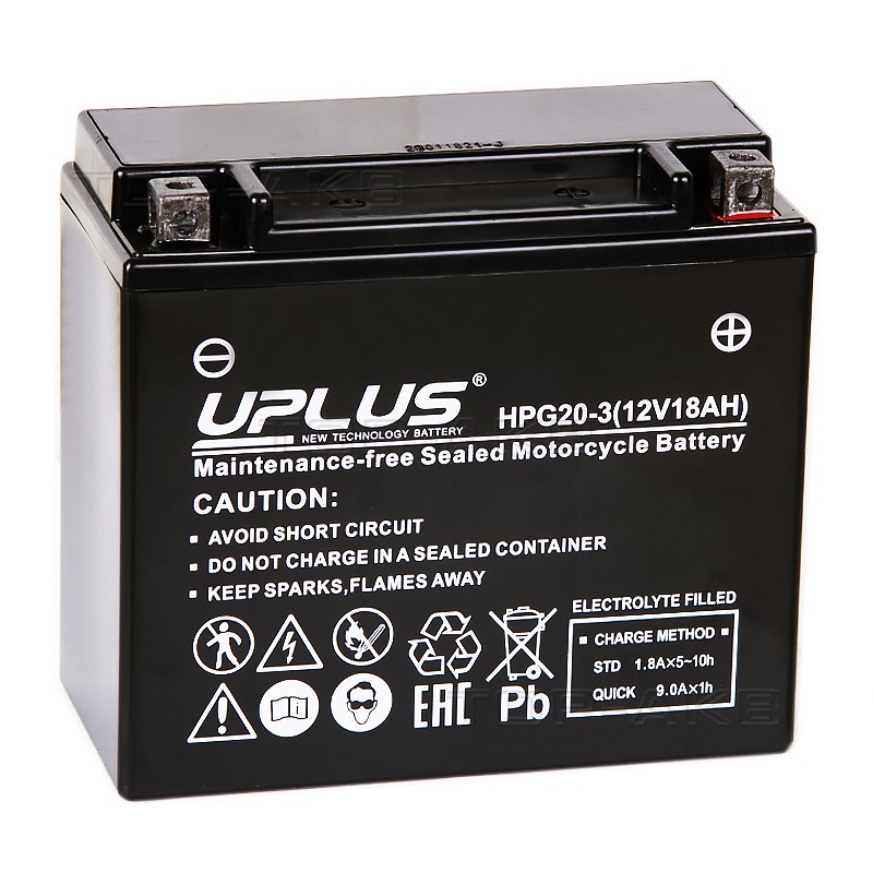 Uplus HPG20-3 12V 18Ah 270А обр. пол. (175x87x155) Nano GEL Uplus HPG20-3 12V 18Ah 270А обр. пол. (175x87x155) Nano GEL