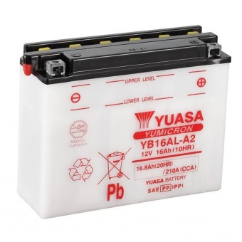 Yuasa YB16AL-A2 - 16 Ач 200A (207x72x164) обр. пол. Heavy Duty сухозаряж.