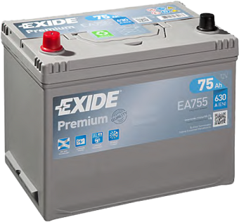 Exide Premium 75L (630А 261x173x225) EA755