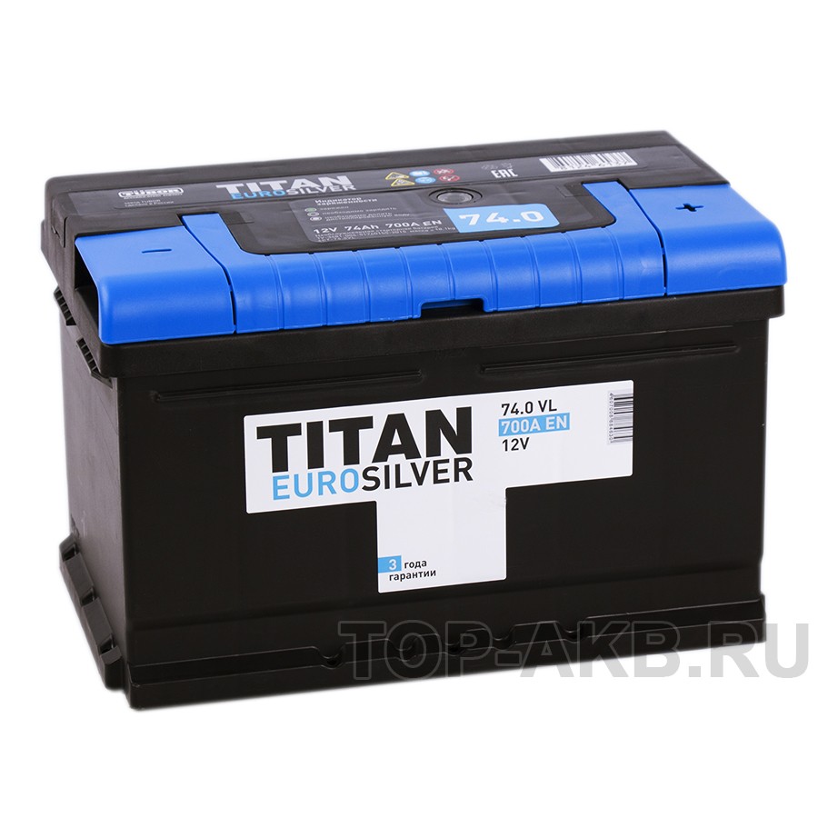 Titan Euro Silver 74R низкий 700A 278x175x175 Titan Euro Silver 74R низкий 700A 278x175x175