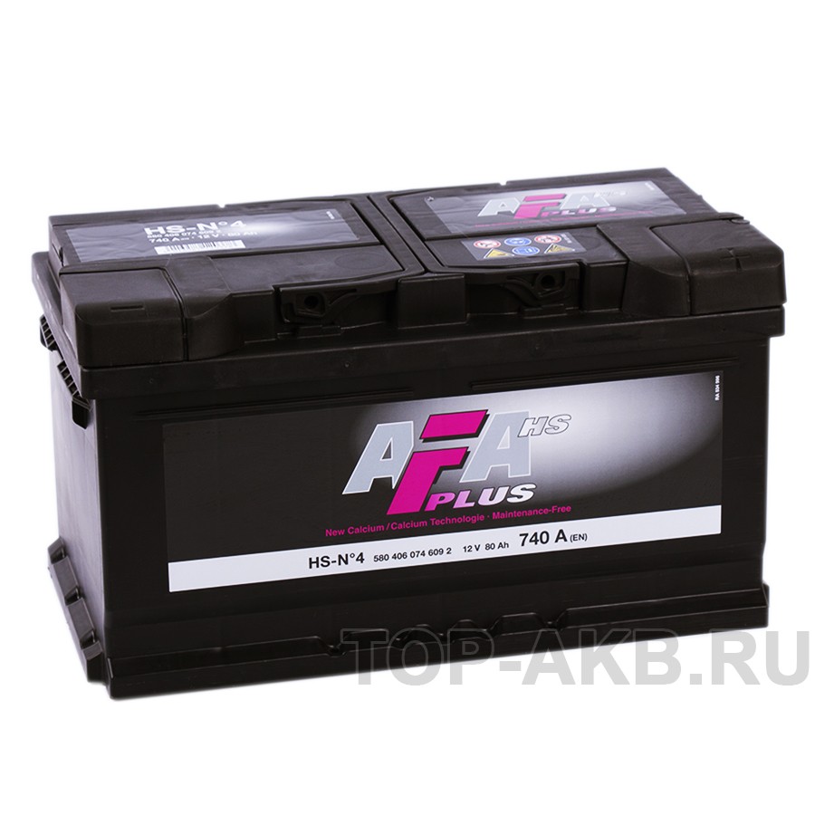 AFA Plus 80 Ач 740A обр. пол. (315x175x175) HS-N4 AFA Plus 80 Ач 740A обр. пол. (315x175x175) HS-N4