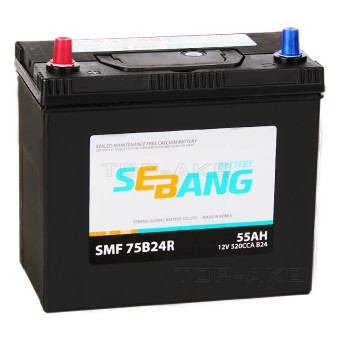 Sebang 75B24R 55 Ач прямая пол. 520А (238x129x227)