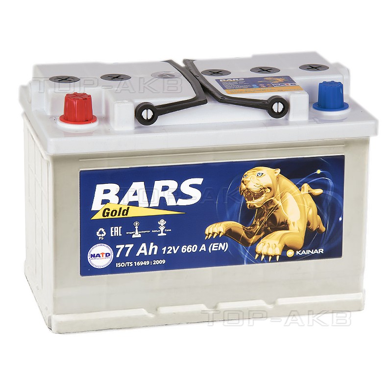 BARS 6СТ-77 АПЗ п.п. 77Ач 670A (276x175x190) BARS 6СТ-77 АПЗ п.п. 77Ач 670A (276x175x190)