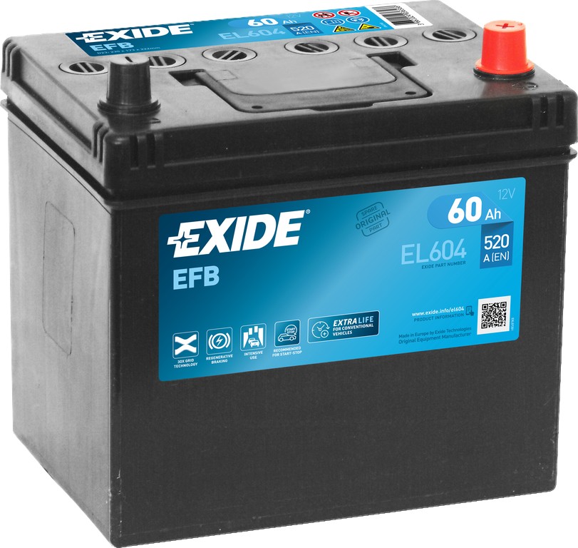 Exide Start-Stop EFB 60R (520А 230x173x222) EL604 Exide Start-Stop EFB 60R (520А 230x173x222) EL604